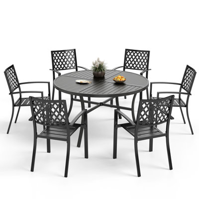 Cadeja Metal Round Patio Dining Set