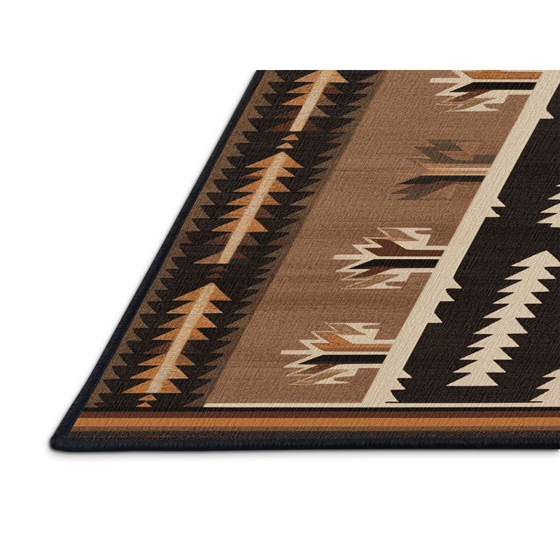 Washable Arrowhead Geometry Southwestern Area Rug, Rectangle 8' x 12'
