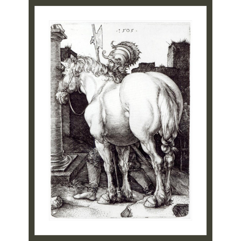 «The Large Horse» par Albrecht Dürer, impression giclée sur cadre, H 41,5 po x l 31,59 po