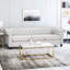 Tissu gris à 3 places avec capitonnage élégant et dossier bas relaxant, l 83 po x P 32 po, H 26