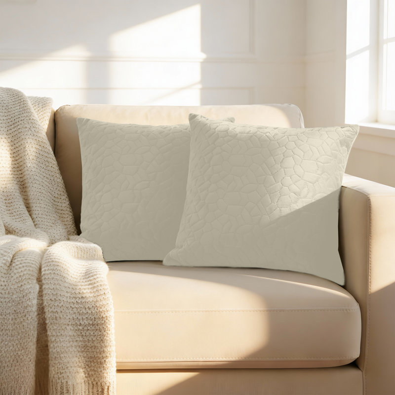 Luxury Pebble Cushion Cover- (Pack of 2), Cream