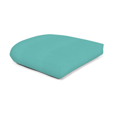 Casual Cushion Solid Sunbrella® Fabric 1-Piece Indoor/Outdoor Wicker Seat Pad Cushion, 19.5"W x 19.5"L, Canvas Aruba