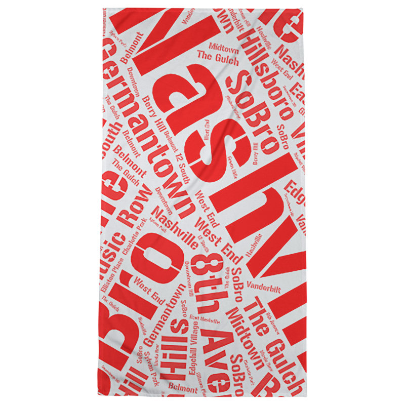 Bath Towel, Red, Poly/Cotton, Nashville