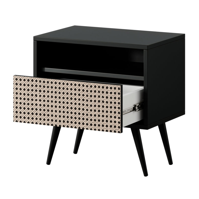 Hodgskin 47cm W Manufactured Wood Bedside Table