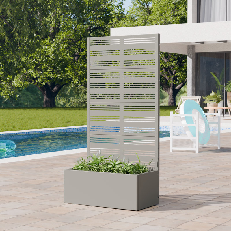 Liora 59 in. H x 30 in. W Planter Box with Metal, 59 in. H x 30 in. W
