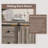 Grey Farmhouse 5-Drawer Tall Dresser, 48" Wood Chest with Barn Door Storage-1400184186