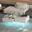 Daphne 108x55x40cm Rectangular Coffee Table with 2 Drawers, LED Lights