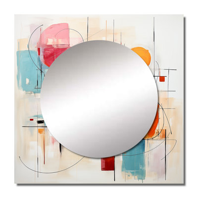 Ramzey - Miroir carré à collage abstrait