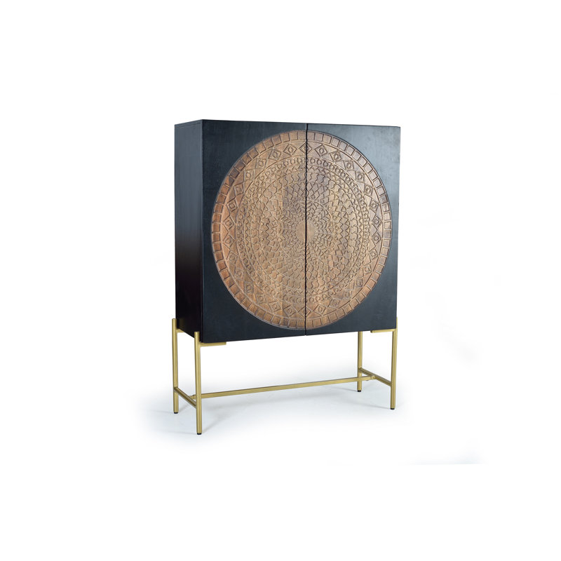 Larned Solid Wood 2 - Door Rectangle Accent Cabinet