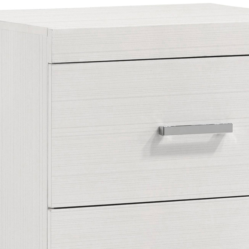 Table de chevet blanche 2 pour la chambre à coucher - et élégante avec glissières en métal pratiques dans la construction avec tiroirs centraux élégants