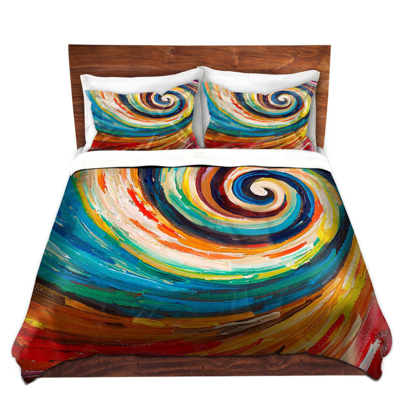 Ensemble de housse de couette spiral ii, 1 housse de couette grand + 2 taies standards