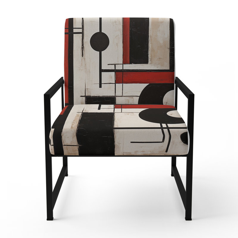 Crissom - Fauteuil rembourré d'appoint abstrait, Noir, noir, noir, noir