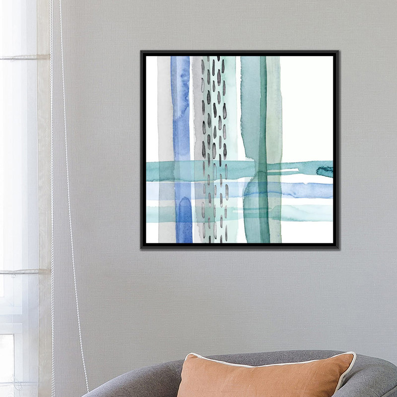 « cross couture ii », impression sur toile, H 18 po x l 18 po x P 1,5 po, Toile avec cadre noir, Pas de tapis