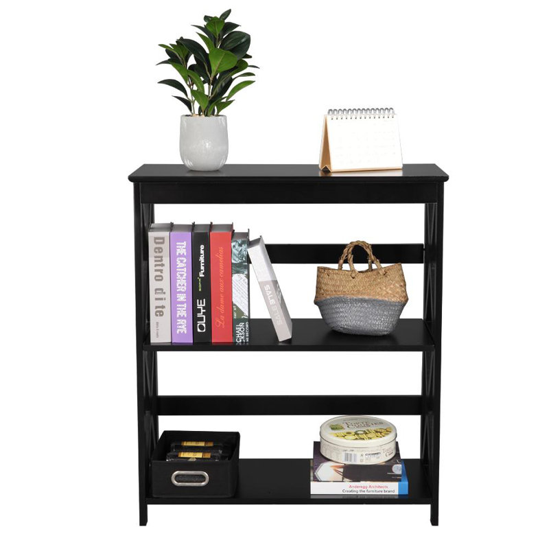 Bibliothèque étagère en bois massif, Noir, H 34 po x l 29,5 po x P 11,75 po