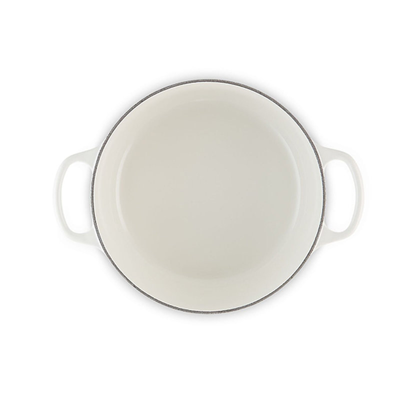 Le Creuset Signature Enameled Cast Iron Round Dutch Oven with Lid, 5.5 quarts, White