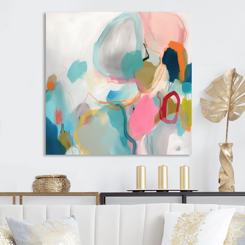 Elliotte Elliotte rose bleu Minimalims Fludity II, H 16 po x l 16 po x P 1 po