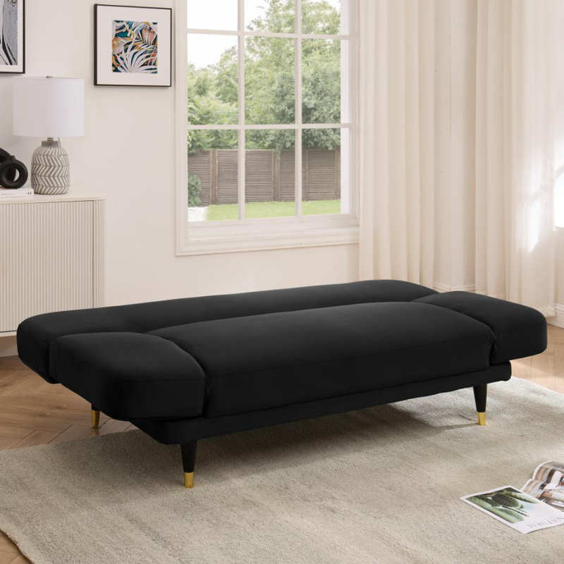 Silas 3 Seater Sofa Bed, Black