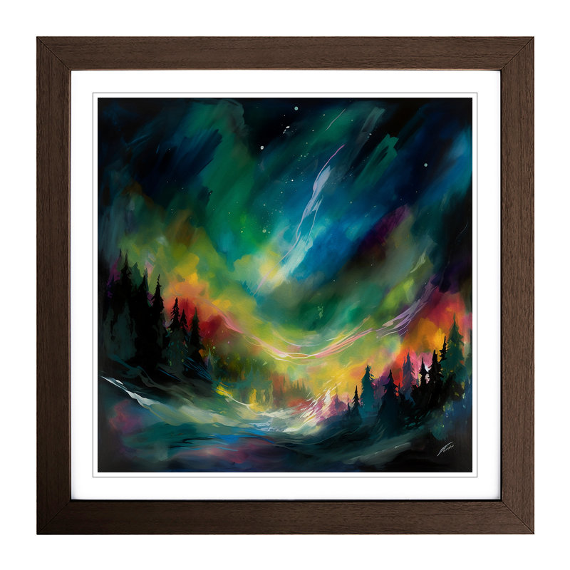 Northern Lights No.1 - Framed Print, Oak