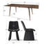 Ensemble de salle à manger extensible 9 pièces avec chaises en lin 9 pièces-1404777184
