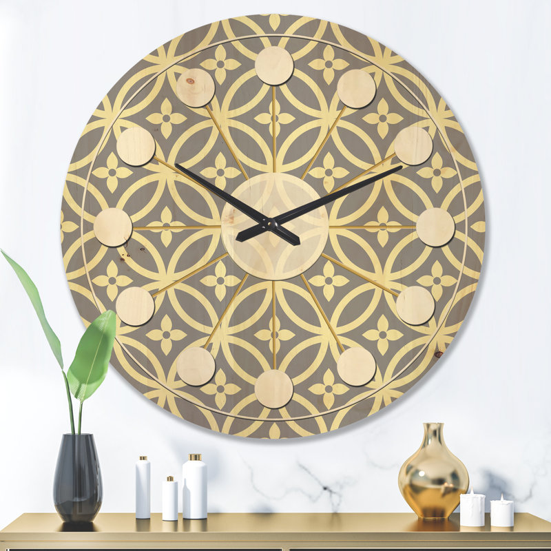 Horloge murale en bois à motif ornemental II, Grand