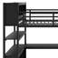 Lit mezzanine en métal avec garde-robe et bureau en L, cubes de rangement et tablettes-3990130