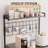 Kitchen Bakers Rack with Power Outlet, Small Microwave Stand with Adjustable Storage Shelves, Coffee Bar Table with 5 Hooks, 4 Tiers Kitchen Coffee Stand Station for Small Space-1476284046