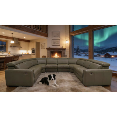 Canapé modulaire inclinable en cuir Basgu