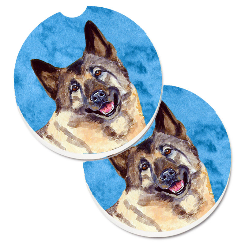Sous-verre barbu collie voiture, Elkhound norvégien