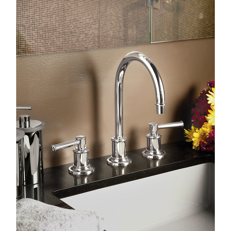 Miramar Widespread Faucet 2-Handle Bathroom Faucet, Matte Black, Cross Handle