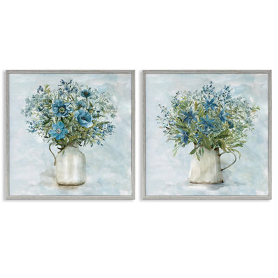 " Country Mixed Floral Bouquets " by Carol Robinson 2 - Pieces Painting Print