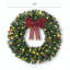 Couronne de Noël Crestwood Spruce pré-illuminée avec nœud, différents modes d'éclairage, baies rouges et pommes de pin-1341436579