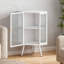 Armoire de coin moderne avec verre trempé, tablette de rangement en fer pour la salle de bain et le salon