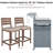 53.3" Outdoor Kitchen Island with Raised Shelf, Solid Wood Storage Cabinet with Stainless Steel Top, Outdoor Rolling Grill Cart with Internal Storage Rack, Adjustable Shelf, Spice Rack, Grey Blue-1765405845