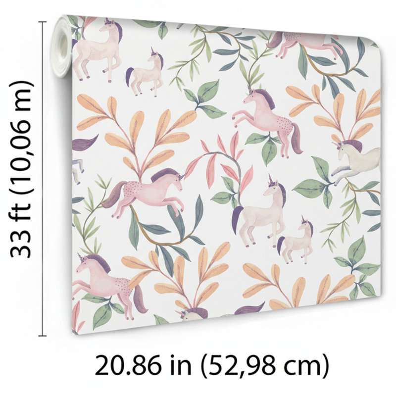 Papier peint Enchanted Unicorns, Multi-couleur