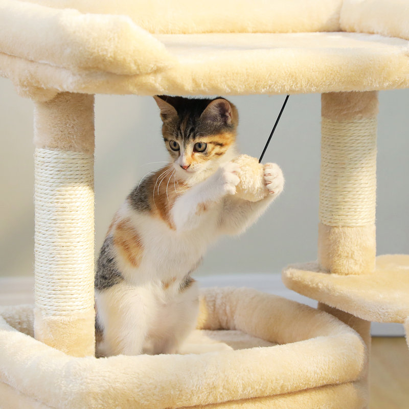 27-inch Small Cat Tree Tower , Beige