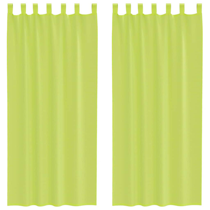 Semi Sheer Curtain Pair, Apple Green