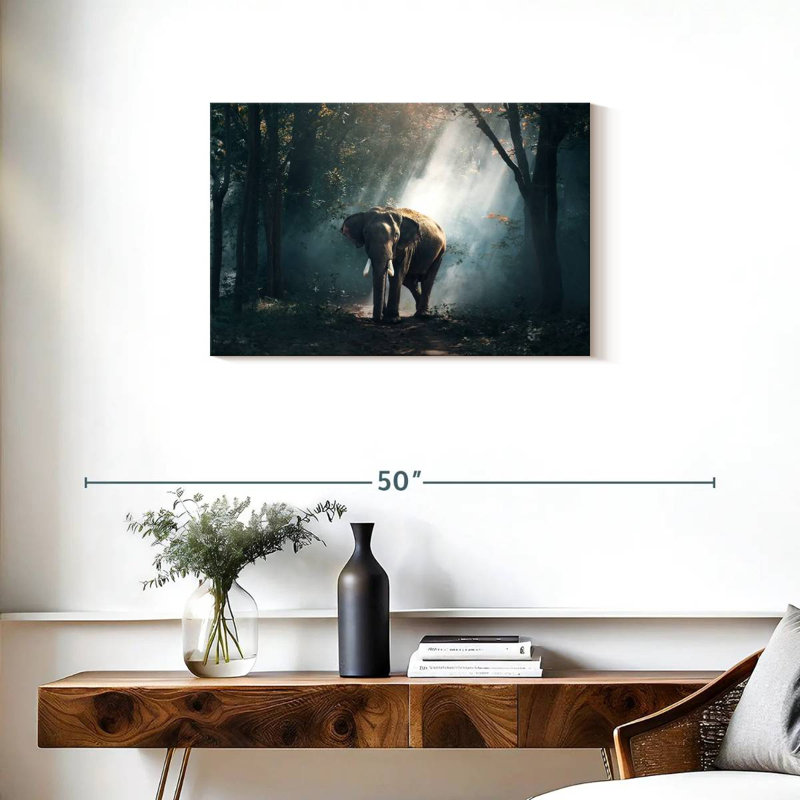 Éléphant de jungle Brampt ensoleillé, H 20 po x l 30 po
