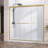 66"X72" Shower Door Semi Frameless Double sliding With Brushed Gold Hardware & 1/4inch Tempered Glass Shower Enclosure For Modern Bathroom-122002730