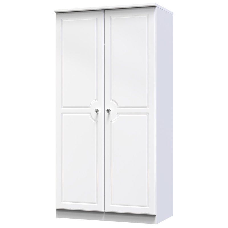 Conover Manufactured Wood Wardrobe, White Gloss/White