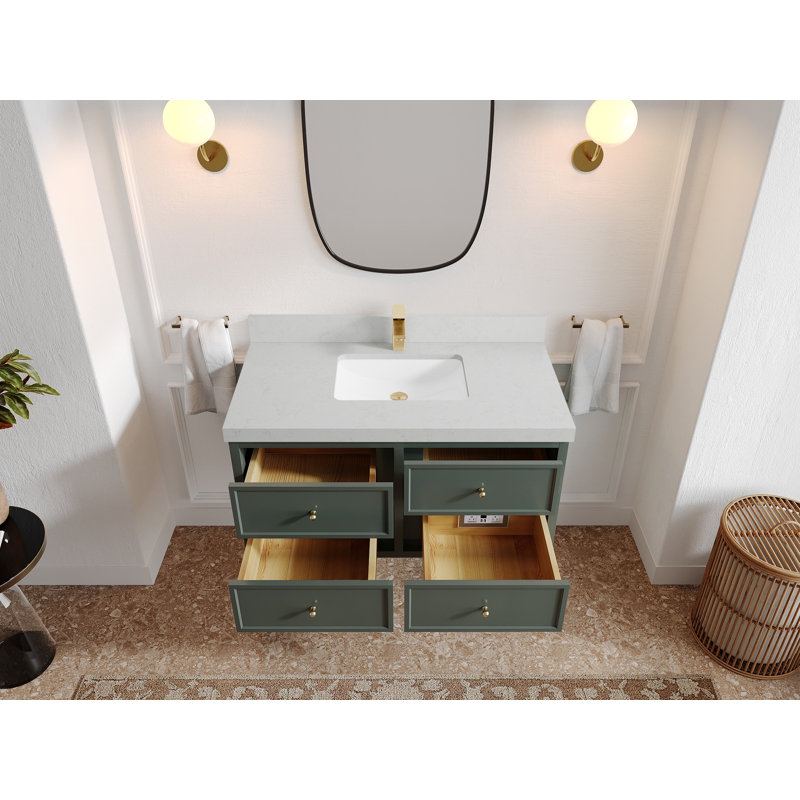 Meuble-lavabo simple 42 po Roswell, Carrara Quartz