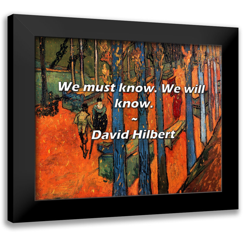 Citation de David Hilbert: Il faut savoir. Nous le saurons.