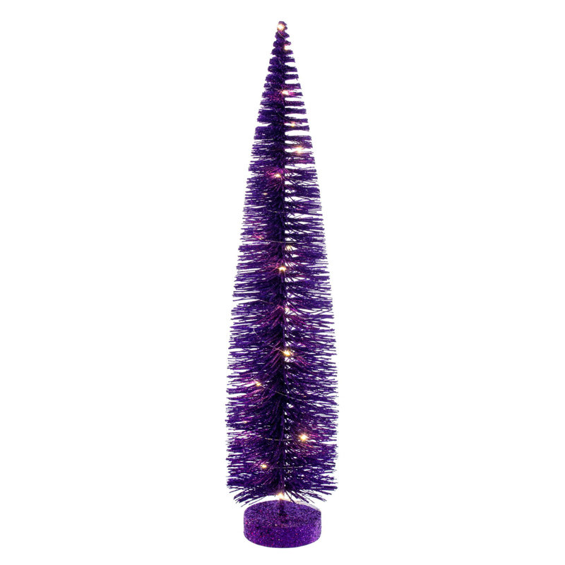  Ensemble d'arbre de brosse pour bouteille de 16 à 20 po à 24 po avec lit mauve., Blanc chaud, H 2 pi, Mauve