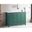 Meuble-lavabo 48 po avec lavabo en céramique - Rangement abondant 4 portes à fermeture en douceur et 2 tiroirs en bois massif pour une apparence moderne fabriquée à partir d'une esthétique contemporaine-398498895