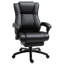 Fauteuil de direction pour ordinateur avec dossier haut en cuir PU, hauteur réglable et repose-pieds rétractable, noir