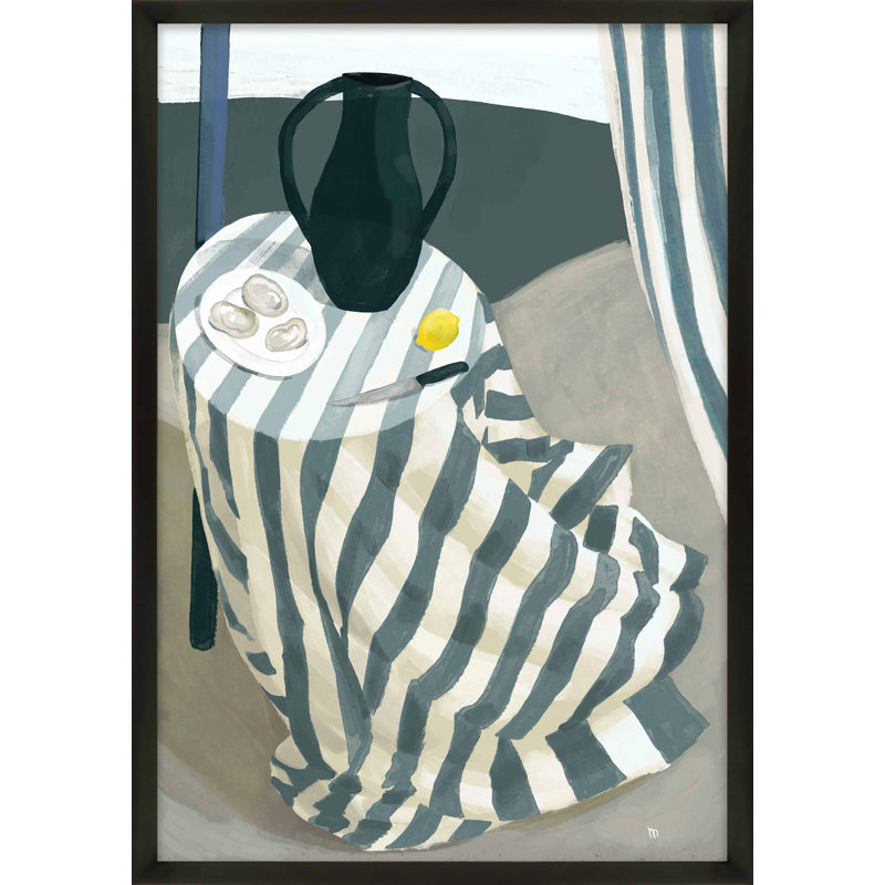 " Oysters At The Beach " by Marco Marella For Studio M, Black Framed Paper, 20" H x 14" W x 1.25" D