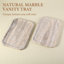 Plateau rectangulaire en marbre naturel Guein, argent travertin