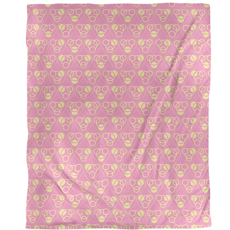 Housse de couette simple Circles Waves, Housse de couette pour lit simple, Microfibre, Rose/jaune