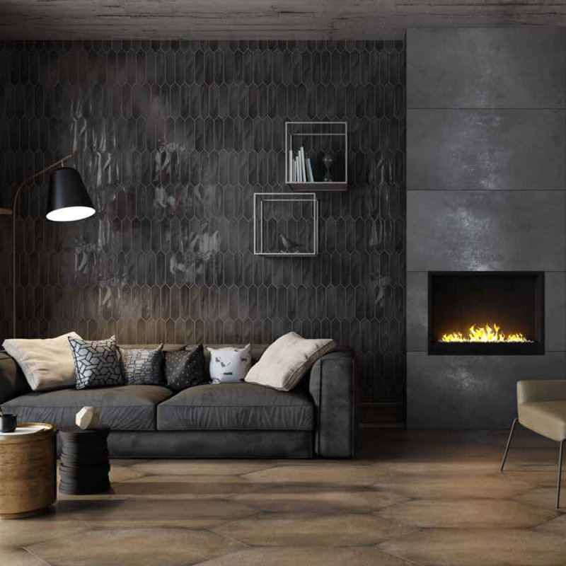 Prism 3X12 Ceramic Picket Wall Tile, Charcoal