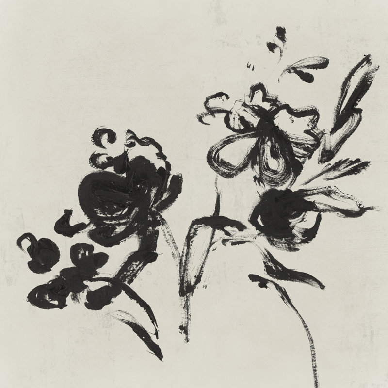 Fleurs noires I, H 12 po x l 12 po