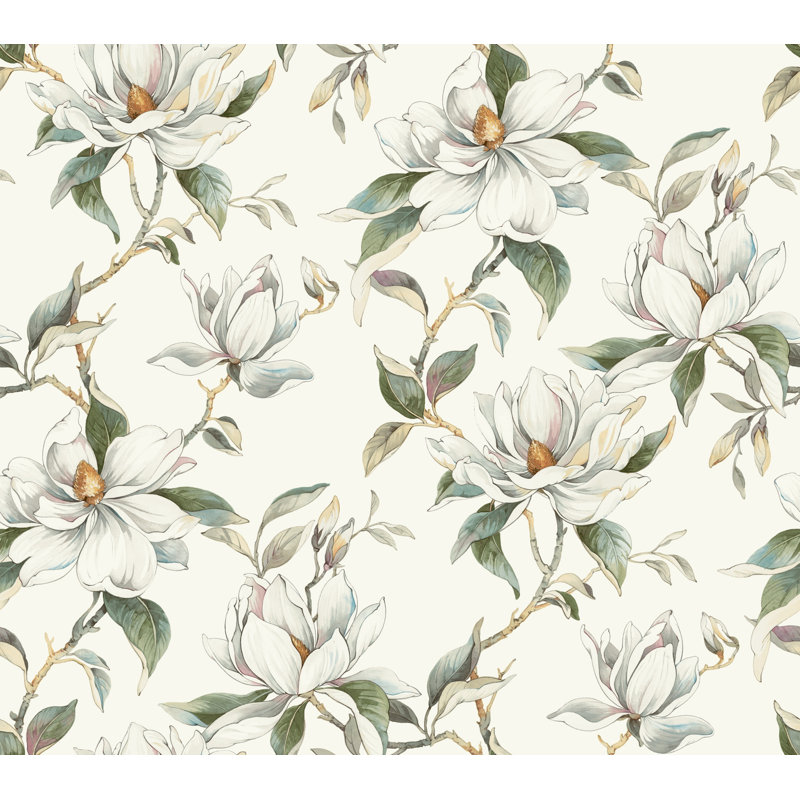 Papier peint blanc Garden Jewels, Blanc